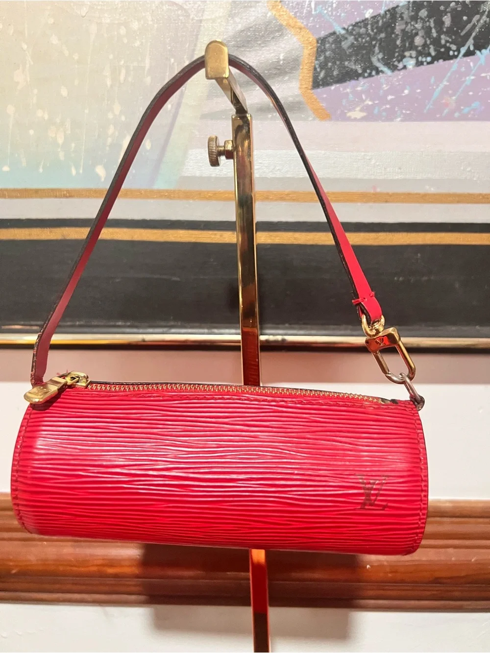 Louis Vuitton Red Epi Cylinder Mini (nano)Bag